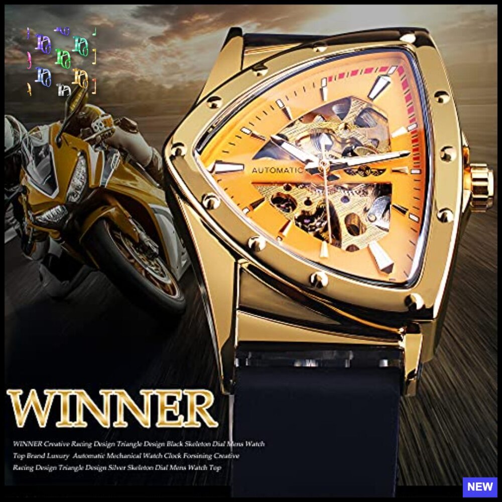 Automatic Mechanical Skeleton Watch With Triangle… - image 2